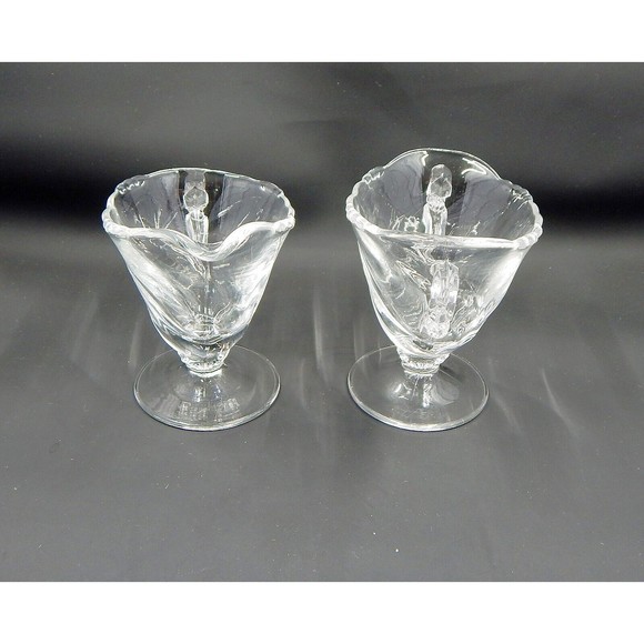 Heisey Waverly Mini Footed Individual Creamer and Open Sugar 3 Inch - Picture 2 of 8